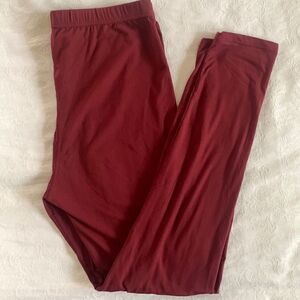 Leggings Plus Size Burgundy Stretch Soft